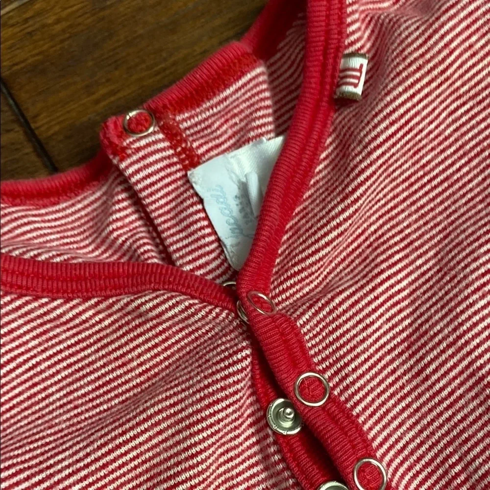 Jacadi Red and White Footies One Piece